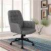 Techni Home Office Tufted Upholstered Adjustable Rotatable Chair With Ergonomic Backrest And Casters - Gray