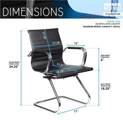 Techni Home Office Adjustable Rotatable Chair With Ergonomic High Backrest And Lumbar Support - Black -NEWTRAL Sales Shop Techni Mobili Modern Visitor Office Chair Black 469936 4