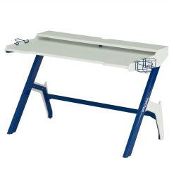 Techni Home Office Gaming Desk With Cup Holder, Headphone Hook, MDF Tabletop And Metal Frame, For Game Room, Small Space, Study Room - Blue 4 Techni Home Office Gaming Desk With Cup Holder, Headphone Hook, MDF Tabletop And Metal Frame, For Game Room, Small Space, Study Room - Blue -NEWTRAL Sales Shop Techni Sport Ergonomic Computer Gaming Desk Workstation with Cupholder amp Headphone Hook Blue 471484 3