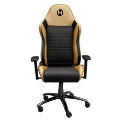 Techni Home Office PU Leather Adjustable Rotatable Gaming Chair With Ergonomic High Backrest And Casters - Gold -NEWTRAL Sales Shop Techni Sport Ergonomic Racing Style Gaming Chair Golden 469905 1