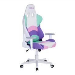Techni Home Office PU Leather Adjustable Rotatable Gaming Chair With Ergonomic High Backrest And Padded Armrest - Pink