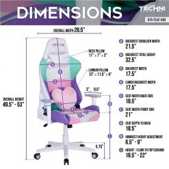 Techni Home Office PU Leather Adjustable Rotatable Gaming Chair With Ergonomic High Backrest And Padded Armrest - Pink -NEWTRAL Sales Shop Techni Sport TS 42 Office PC Gaming Chair Kawaii 469918 5