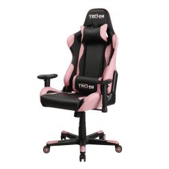 Techni Home Office PU Leather Adjustable Rotatable Gaming Chair With Ergonomic High Backrest And Lumbar Support - Pink 2 Techni Home Office PU Leather Adjustable Rotatable Gaming Chair With Ergonomic High Backrest And Lumbar Support - Pink -NEWTRAL Sales Shop Techni Sport TS 4300 Ergonomic High Back Racer Style PC Gaming Chair Pink 469919 2