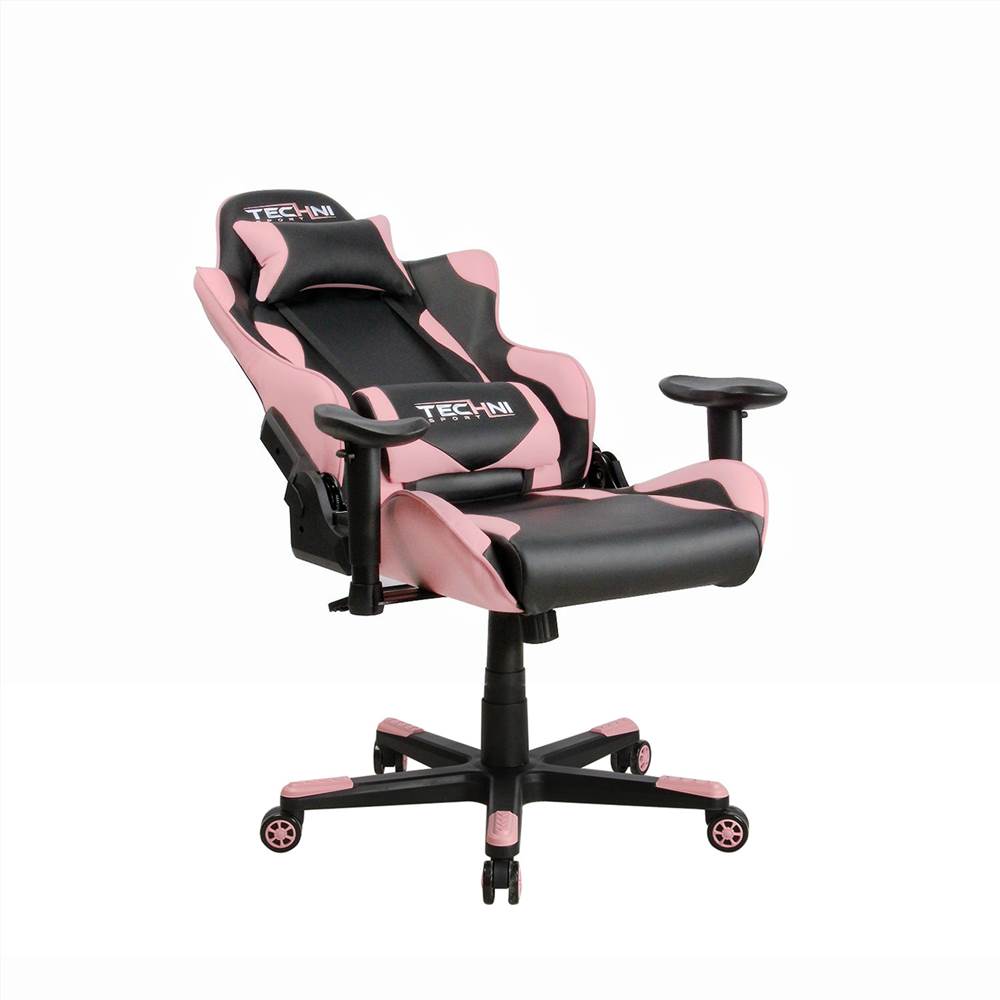 Techni Home Office PU Leather Adjustable Rotatable Gaming Chair with Ergonomic High Backrest and Lumbar Support - Pink Techni Home Office PU Leather Adjustable Rotatable Gaming Chair With Ergonomic High Backrest And Lumbar Support - Pink -NEWTRAL Sales Shop Techni Sport TS 4300 Ergonomic High Back Racer Style PC Gaming Chair Pink 469919 3