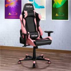 Techni Home Office PU Leather Adjustable Rotatable Gaming Chair With Ergonomic High Backrest And Lumbar Support - Pink 5 Techni Home Office PU Leather Adjustable Rotatable Gaming Chair With Ergonomic High Backrest And Lumbar Support - Pink -NEWTRAL Sales Shop Techni Sport TS 4300 Ergonomic High Back Racer Style PC Gaming Chair Pink 469919 5