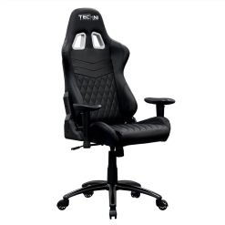 Techni Home Office PU Leather Adjustable Rotatable Gaming Chair With Ergonomic High Backrest And Lumbar Support - Black