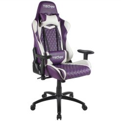 Techni Home Office PU Leather Adjustable Rotatable Gaming Chair With Ergonomic High Backrest And Lumbar Support - Purple