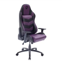 Techni TS-61 Home Office Adjustable Rotatable Gaming Chair With Ergonomic High Backrest And Casters - Black + Purple