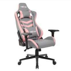 Techni TS-83 Home Office PU Leather Adjustable Rotatable Gaming Chair With Ergonomic High Backrest And Lumbar Support - Gray + Pink 8 Techni TS-83 Home Office PU Leather Adjustable Rotatable Gaming Chair With Ergonomic High Backrest And Lumbar Support - Gray + Pink -NEWTRAL Sales Shop Techni Sport TS 83 Ergonomic High Back Racer Style PC Gaming Chair Grey Pink 469908 2