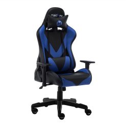 Techni Home Office Adjustable Rotatable Gaming Chair With Ergonomic High Backrest And Lumbar Support - Blue