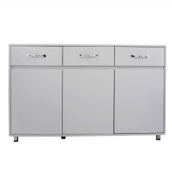 MDF Waterproof Storage Cabinet Height Adjustable With 3 Drawers And 3 Doors, For Home, Office, Dining Room, Bedroom - Grey