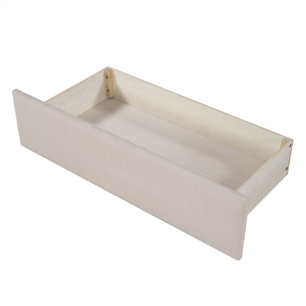 Twin Size Upholstered Daybed with 2 Storage Drawers, and Wooden Slats Support, No Box Spring Needed (Only Frame) - Beige Twin Size Upholstered Daybed With 2 Storage Drawers, And Wooden Slats Support, No Box Spring Needed (Only Frame) - Beige -NEWTRAL Sales Shop Twin Size Upholstered daybed with Drawers Wood Slat Support Beige 472207 0