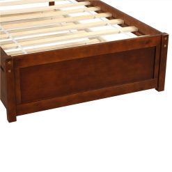 Twin Size Wooden Platform Bed Frame With Trundle Bed, And Wooden Slats Support, No Spring Box Required (Frame Only) - Walnut 5 Twin Size Wooden Platform Bed Frame With Trundle Bed, And Wooden Slats Support, No Spring Box Required (Frame Only) - Walnut -NEWTRAL Sales Shop Twin size Platform Bed Wood Bed Frame with Trundle Walnut 459306 5