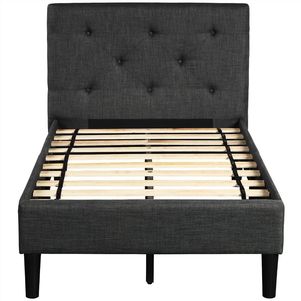 Twin Size Upholstered Button Tufted Platform Bed Frame with Headboard, and Wooden Slats Support, No Spring Box Required (Frame Only) - Gray Twin Size Upholstered Button Tufted Platform Bed Frame With Headboard, And Wooden Slats Support, No Spring Box Required (Frame Only) - Gray -NEWTRAL Sales Shop Upholstered Button Tufted Platform Bed with Strong Wood Slat Support Twin Gray 459321 3