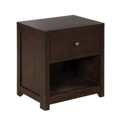 Wooden Nightstand With 1 Storage Drawer And Open Shelf, For Living Room, Bedroom, Kitchen, Dining Room - Brown -NEWTRAL Sales Shop Vintage Aesthetic 1 Drawer Solid Wood Nightstand Sofa End Table in Rich Brown Nightstand of Freely Configurable Bedroom Sets 460102 2