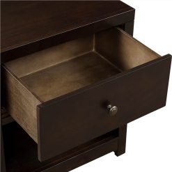 Wooden Nightstand With 1 Storage Drawer And Open Shelf, For Living Room, Bedroom, Kitchen, Dining Room - Brown -NEWTRAL Sales Shop Vintage Aesthetic 1 Drawer Solid Wood Nightstand Sofa End Table in Rich Brown Nightstand of Freely Configurable Bedroom Sets 460102 3