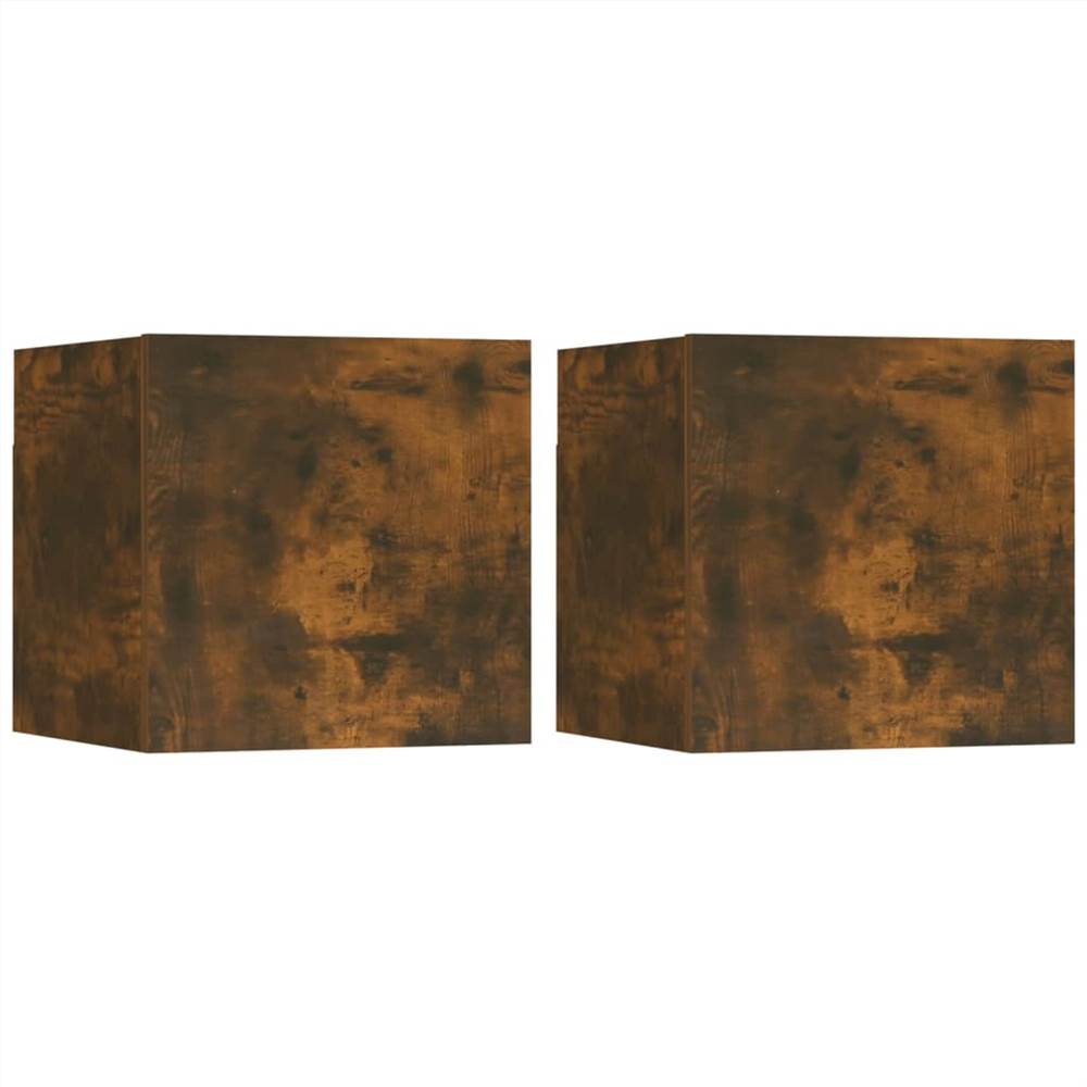 Wall Mounted TV Cabinet 2 pcs Smoked Oak 30.5x30x30 cm Wall Mounted TV Cabinet 2 Pcs Smoked Oak 30.5x30x30 Cm -NEWTRAL Sales Shop Wall Mounted TV Cabinet 2 pcs Smoked Oak 30 5x30x30 cm 510669 1