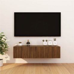Wall Mounted TV Cabinet 4 Pcs Brown Oak 30.5x30x30 Cm -NEWTRAL Sales Shop Wall Mounted TV Cabinet 4 pcs Brown Oak 30 5x30x30 cm 510466 3