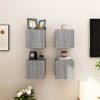 Wall Mounted TV Cabinet 4 Pcs Grey Sonoma 30.5x30x30 Cm