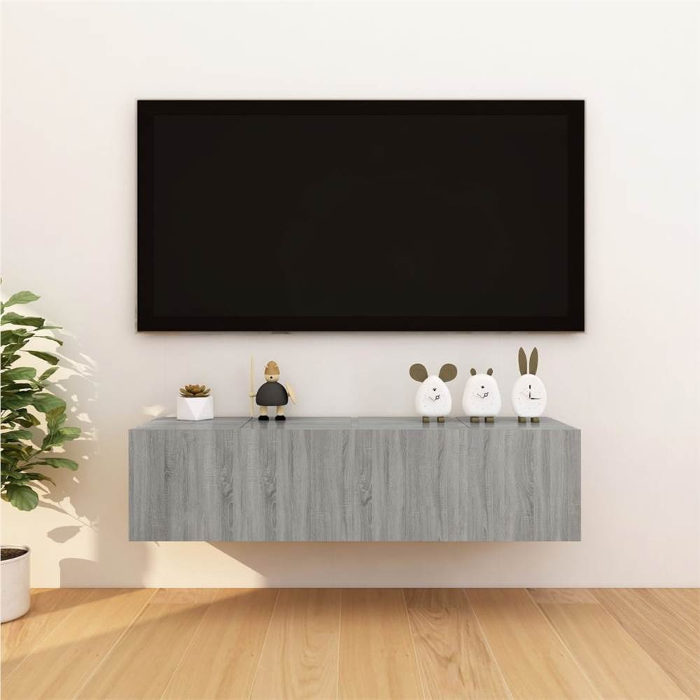 Wall Mounted TV Cabinet 4 pcs Grey Sonoma 30.5x30x30 cm Wall Mounted TV Cabinet 4 Pcs Grey Sonoma 30.5x30x30 Cm -NEWTRAL Sales Shop Wall Mounted TV Cabinet 4 pcs Grey Sonoma 30 5x30x30 cm 509435 3