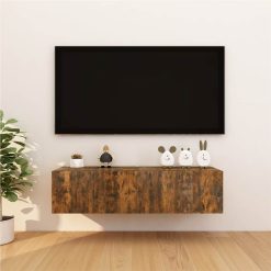 Wall Mounted TV Cabinet 4 Pcs Smoked Oak 30.5x30x30 Cm -NEWTRAL Sales Shop Wall Mounted TV Cabinet 4 pcs Smoked Oak 30 5x30x30 cm 510467 3