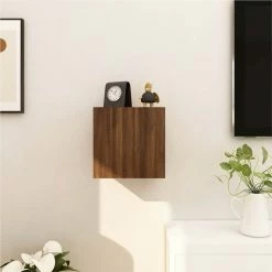 Wall Mounted TV Cabinet Brown Oak 30.5x30x30 Cm -NEWTRAL Sales Shop Wall Mounted TV Cabinet Brown Oak 30 5x30x30 cm 509498 2