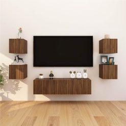 Wall Mounted TV Cabinet Brown Oak 30.5x30x30 Cm -NEWTRAL Sales Shop Wall Mounted TV Cabinet Brown Oak 30 5x30x30 cm 509498 4