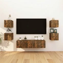 Wall Mounted TV Cabinet Smoked Oak 30.5x30x30 Cm 10 Wall Mounted TV Cabinet Smoked Oak 30.5x30x30 Cm -NEWTRAL Sales Shop Wall Mounted TV Cabinet Smoked Oak 30 5x30x30 cm 509383 4