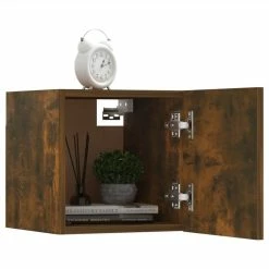 Wall Mounted TV Cabinet Smoked Oak 30.5x30x30 Cm 11 Wall Mounted TV Cabinet Smoked Oak 30.5x30x30 Cm -NEWTRAL Sales Shop Wall Mounted TV Cabinet Smoked Oak 30 5x30x30 cm 509383 5