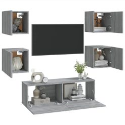 Wall-mounted TV Cabinet Set Grey Sonoma Engineered Wood -NEWTRAL Sales Shop Wall mounted TV Cabinet Set Grey Sonoma Engineered Wood 515492 2