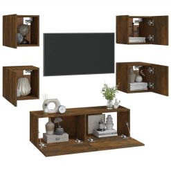 Wall-mounted TV Cabinet Set Smoked Oak Engineered Wood -NEWTRAL Sales Shop Wall mounted TV Cabinet Set Smoked Oak Engineered Wood 515466 2