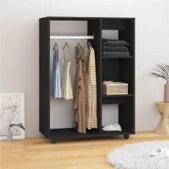 Wardrobe Black 80x40x110 Cm Chipboard
