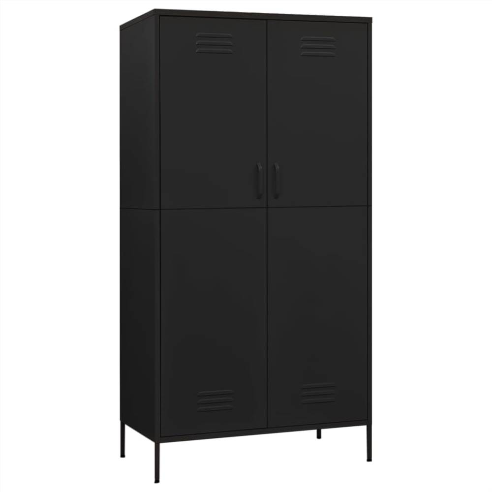 Wardrobe Black 90x50x180 cm Steel Wardrobe Black 90x50x180 Cm Steel -NEWTRAL Sales Shop Wardrobe Black 90x50x180 cm Steel 497572 1