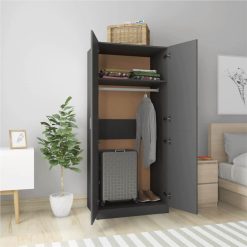 Wardrobe Grey 80x52x180 Cm Chipboard -NEWTRAL Sales Shop Wardrobe Grey 80x52x180 cm Chipboard 453947 2