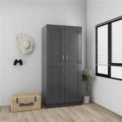 Wardrobe Grey 82.5x51.5x180 Cm Chipboard -NEWTRAL Sales Shop Wardrobe Grey 82 5x51 5x180 cm Chipboard 475934 2