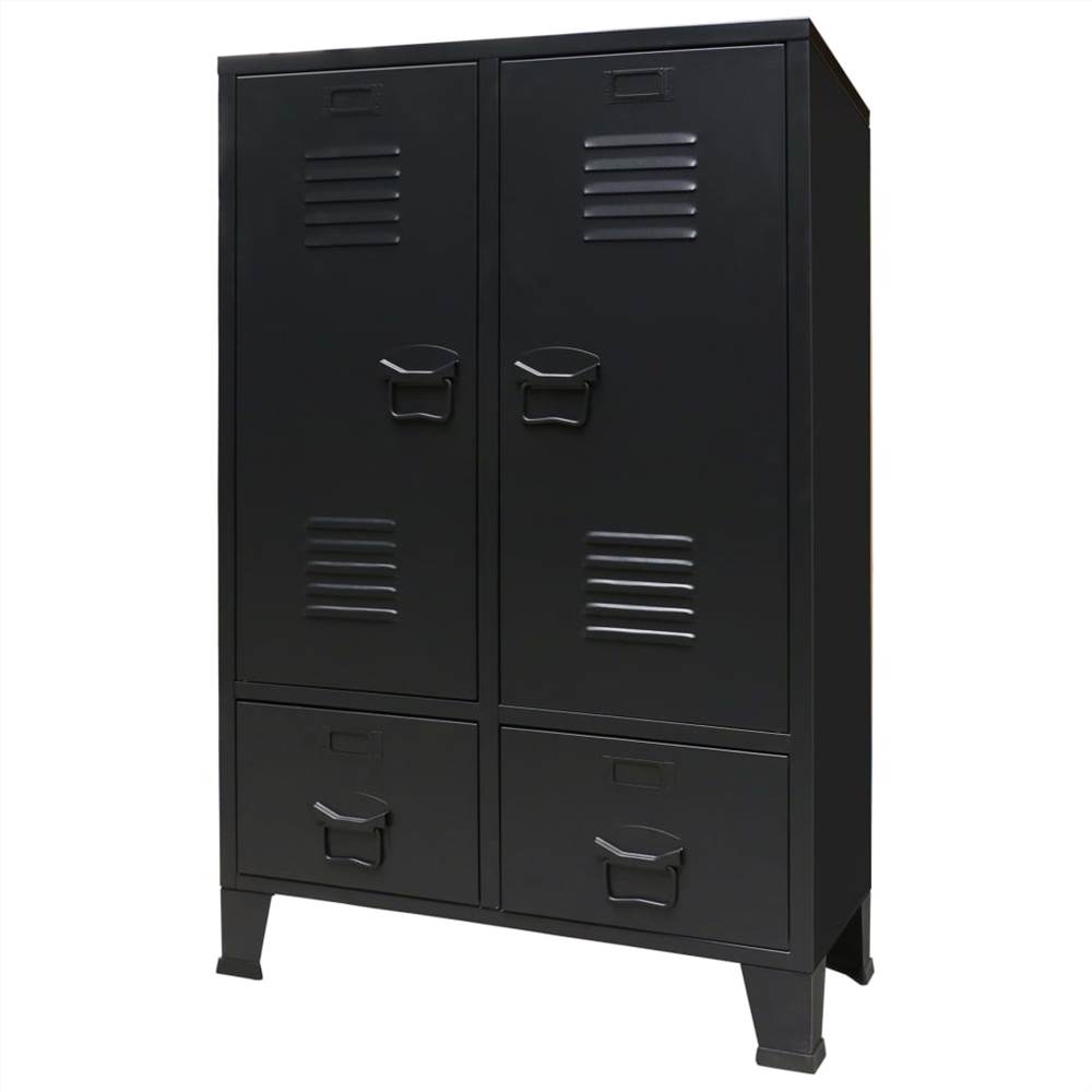 Wardrobe Metal Industrial Style 67x35x107 cm Black Wardrobe Metal Industrial Style 67x35x107 Cm Black -NEWTRAL Sales Shop Wardrobe Metal Industrial Style 67x35x107 cm Black 440327 0