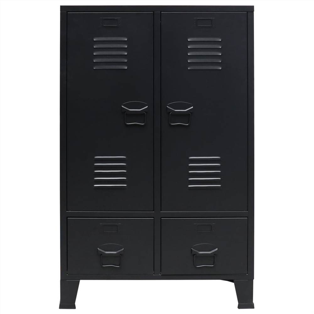 Wardrobe Metal Industrial Style 67x35x107 cm Black Wardrobe Metal Industrial Style 67x35x107 Cm Black -NEWTRAL Sales Shop Wardrobe Metal Industrial Style 67x35x107 cm Black 440327 1