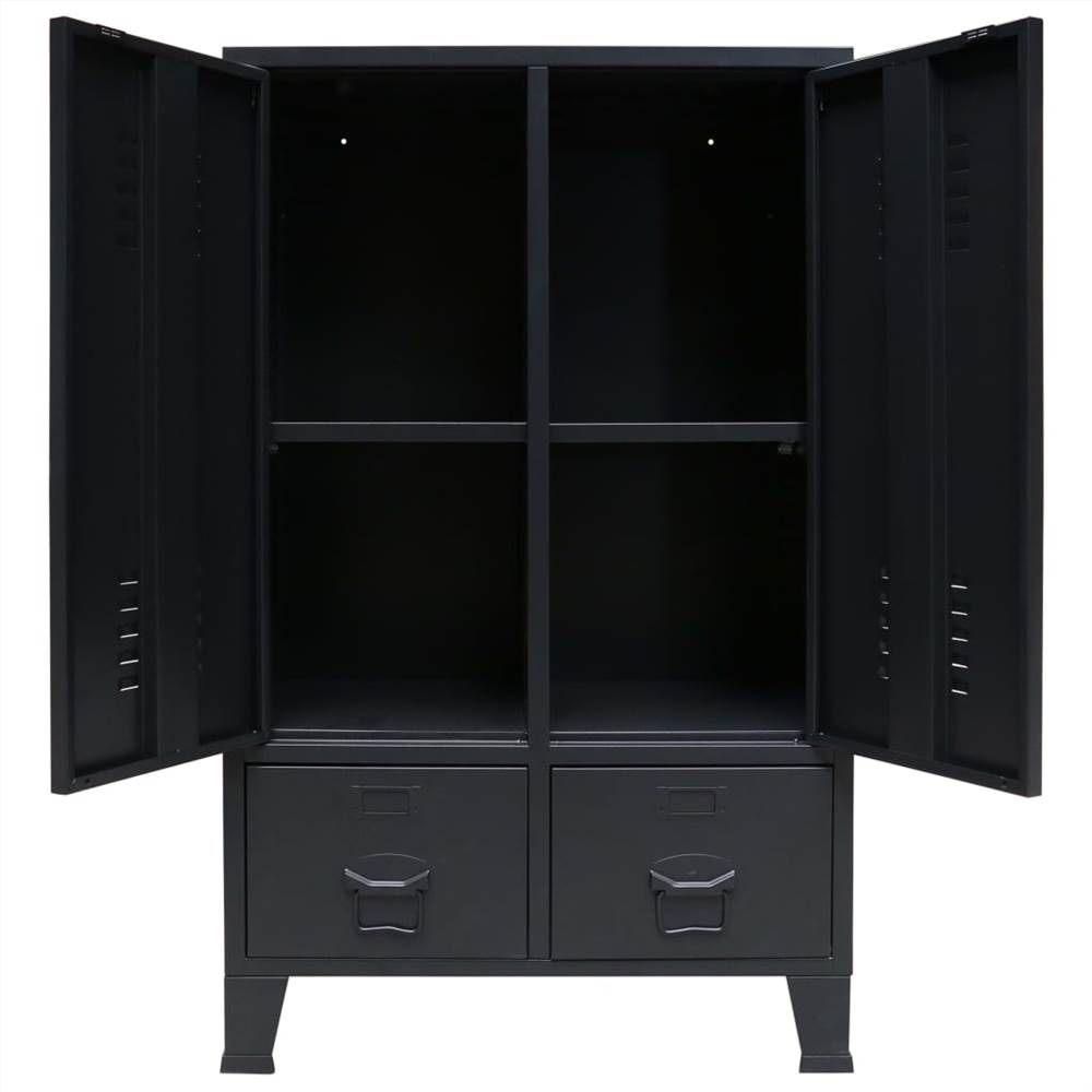 Wardrobe Metal Industrial Style 67x35x107 cm Black Wardrobe Metal Industrial Style 67x35x107 Cm Black -NEWTRAL Sales Shop Wardrobe Metal Industrial Style 67x35x107 cm Black 440327 3