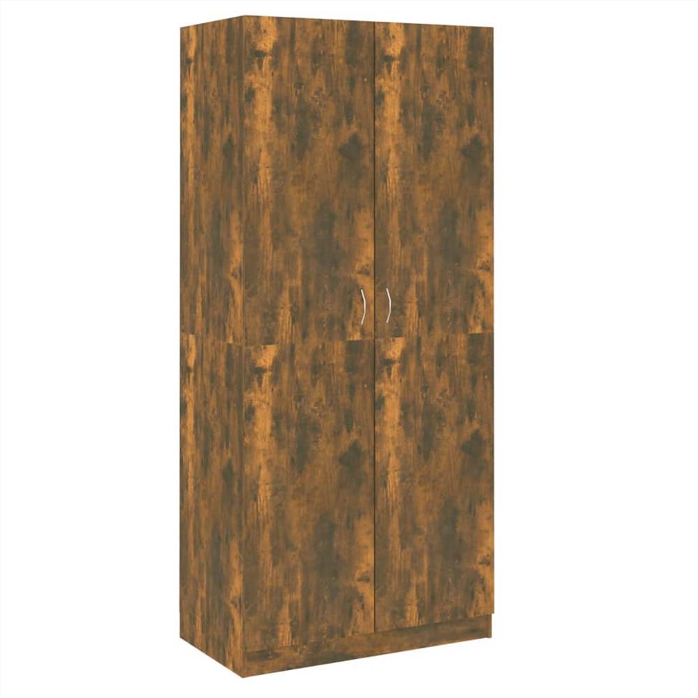 Wardrobe Smoked Oak 90x50x200 cm Engineered Wood Wardrobe Smoked Oak 90x50x200 Cm Engineered Wood -NEWTRAL Sales Shop Wardrobe Smoked Oak 90x50x200 cm Engineered Wood 513468 1