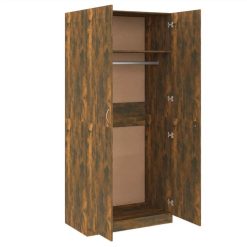 Wardrobe Smoked Oak 90x50x200 Cm Engineered Wood 4 Wardrobe Smoked Oak 90x50x200 Cm Engineered Wood -NEWTRAL Sales Shop Wardrobe Smoked Oak 90x50x200 cm Engineered Wood 513468 4