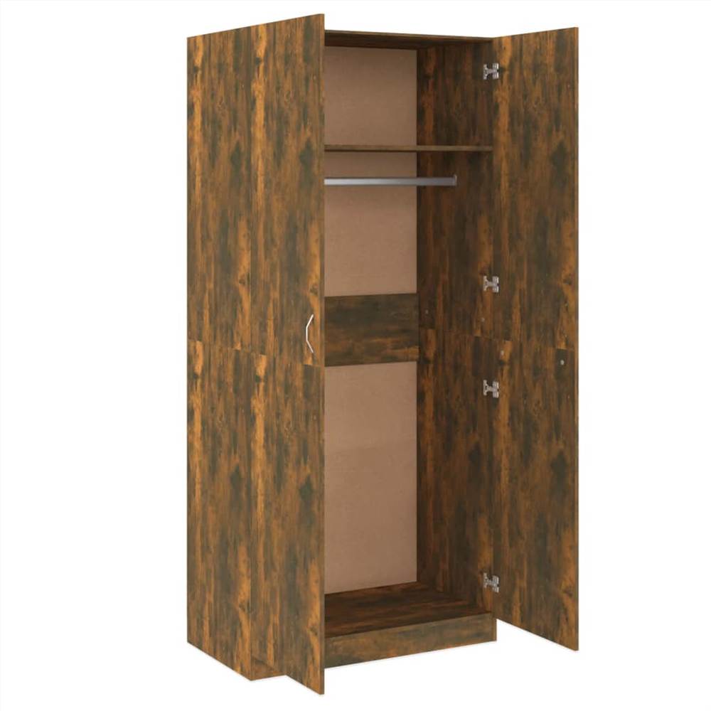 Wardrobe Smoked Oak 90x50x200 cm Engineered Wood Wardrobe Smoked Oak 90x50x200 Cm Engineered Wood -NEWTRAL Sales Shop Wardrobe Smoked Oak 90x50x200 cm Engineered Wood 513468 4
