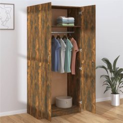 Wardrobe Smoked Oak 90x50x200 Cm Engineered Wood 5 Wardrobe Smoked Oak 90x50x200 Cm Engineered Wood -NEWTRAL Sales Shop Wardrobe Smoked Oak 90x50x200 cm Engineered Wood 513468 5