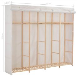 Wardrobe White 200x40x170 Cm Fabric 5 Wardrobe White 200x40x170 Cm Fabric -NEWTRAL Sales Shop Wardrobe White 200x40x170 cm Fabric 443836 5