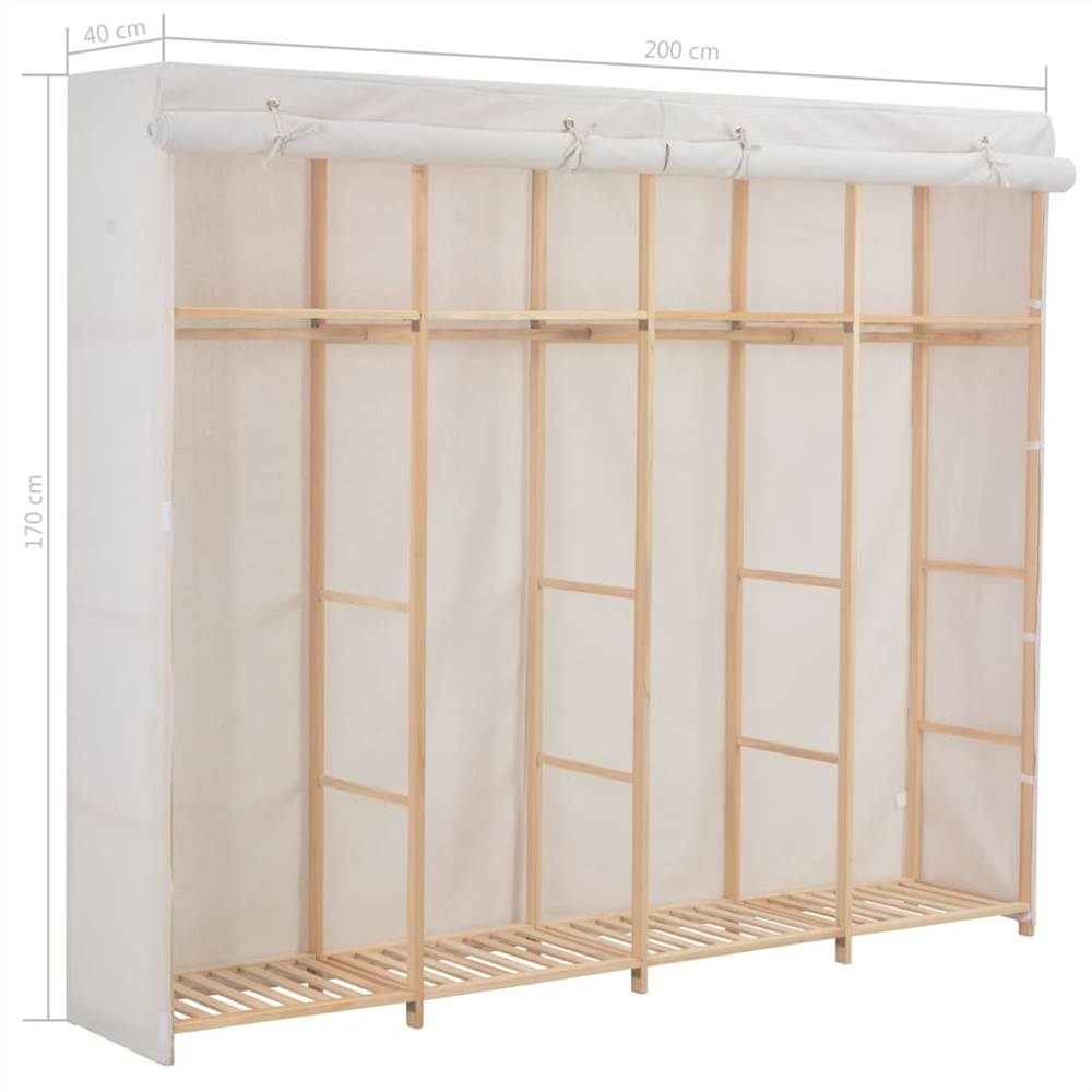 Wardrobe White 200x40x170 cm Fabric Wardrobe White 200x40x170 Cm Fabric -NEWTRAL Sales Shop Wardrobe White 200x40x170 cm Fabric 443836 5