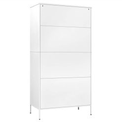 Wardrobe White 90x50x180 Cm Steel -NEWTRAL Sales Shop Wardrobe White 90x50x180 cm Steel 497488 5
