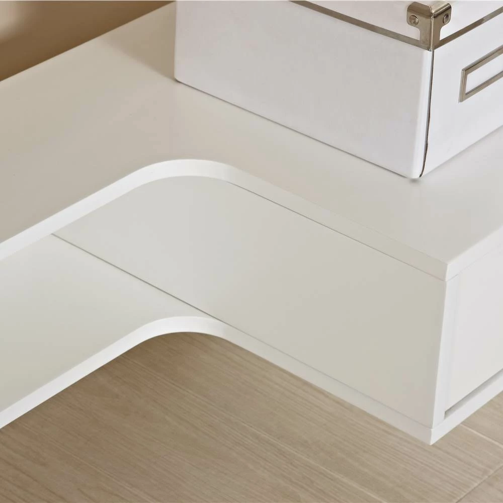 Home Office 46" Computer Desk With 2 Storage Drawers, And MDF Frame, For Game Room, Small Space, Study Room - White 4 Home Office 46" Computer Desk With 2 Storage Drawers, And MDF Frame, For Game Room, Small Space, Study Room - White - Image 4