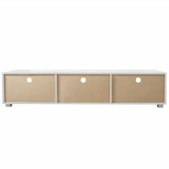 63" TV Stand With 2 Storage Drawers And Open Shelves, Suitable For Placing TVs Up To 70" - White -NEWTRAL Sales Shop White TV Stand for 70 Inch TV Stands Media Console Entertainment Center Television Table 2 Storage Cabinet with Open Shelves for Living Room Bedroom 457760 4