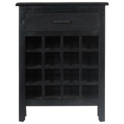 Wine Rack Black 56x35x75 Cm Solid Mango Wood -NEWTRAL Sales Shop Wine Rack Black 56x35x75 cm Solid Mango Wood 457542 2