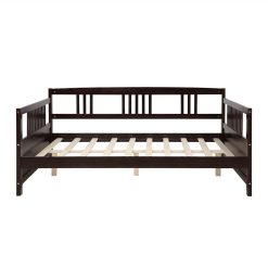 Full Size Wooden Daybed With High Legs And Wooden Slats Support, No Need For Spring Box, For Living Room, Bedroom, Office, Apartment - Espresso -NEWTRAL Sales Shop Wood Daybed Full Size Daybed with Support Legs Espresso Previous SKU WF190235AAP 459236 2