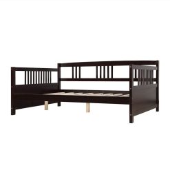 Full Size Wooden Daybed With High Legs And Wooden Slats Support, No Need For Spring Box, For Living Room, Bedroom, Office, Apartment - Espresso -NEWTRAL Sales Shop Wood Daybed Full Size Daybed with Support Legs Espresso Previous SKU WF190235AAP 459236 4